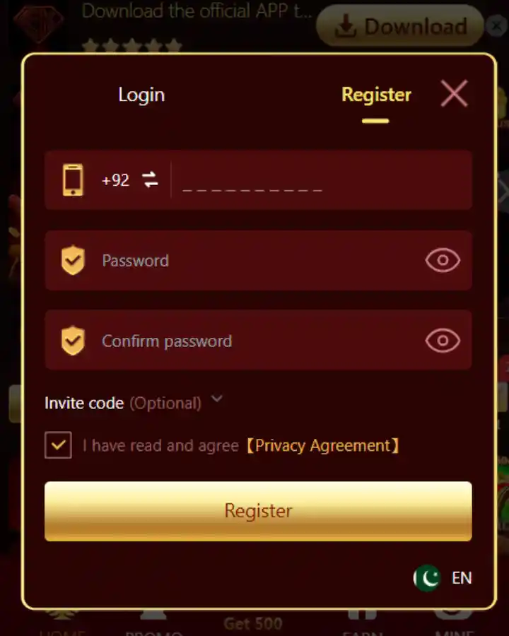 EK77 Game registration guide