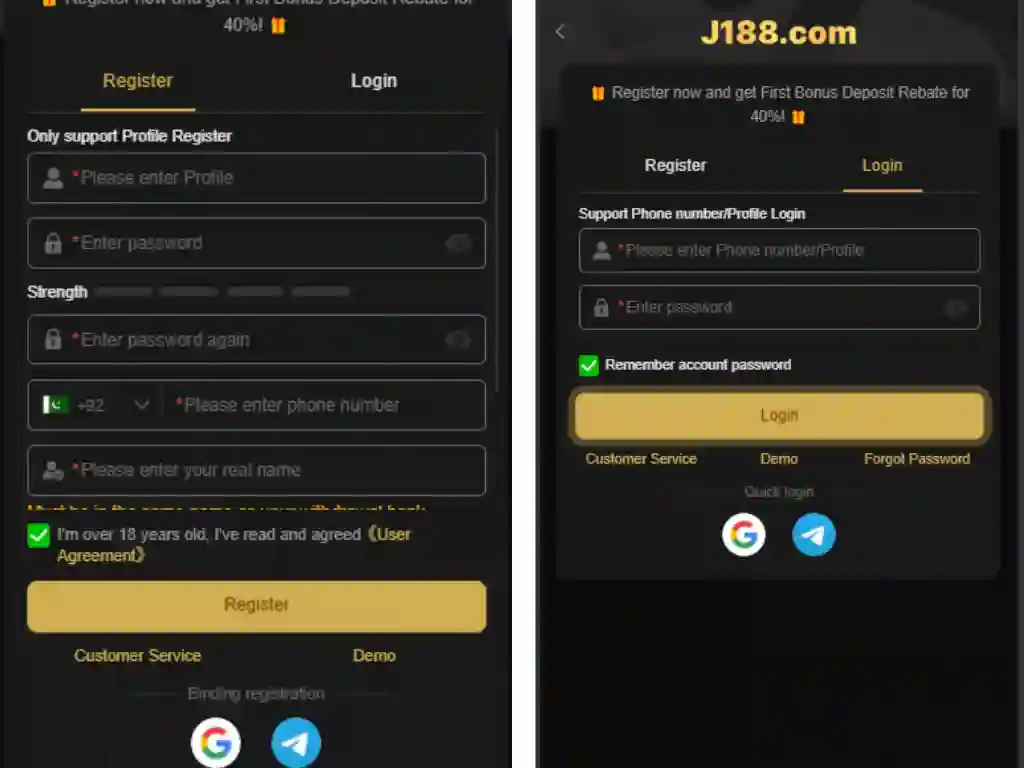 J188 game registration guide 1