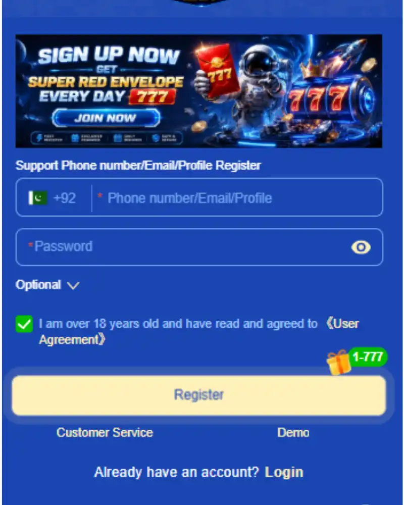 Slotstakgame registration 1